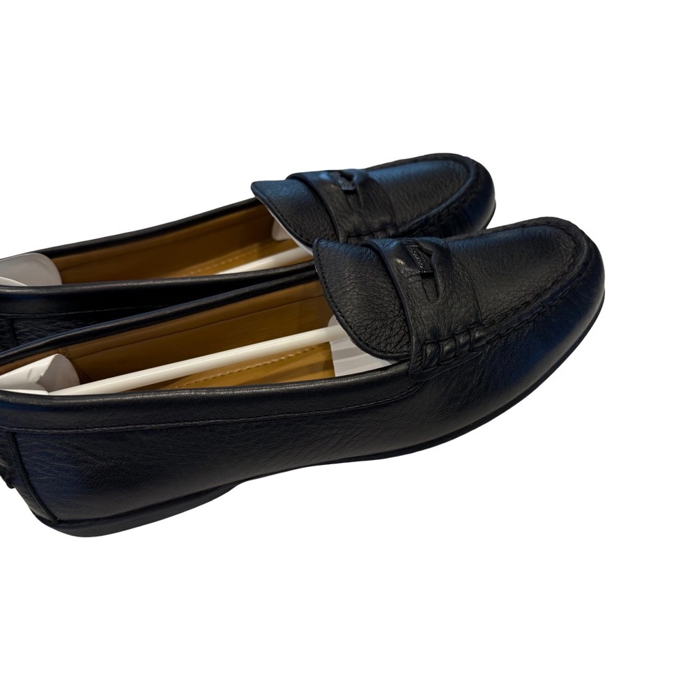 Coach Women’s Black Penny Loafers Pebble Grain Leather 6.5B NEW in BOX - Picture 2 of 9